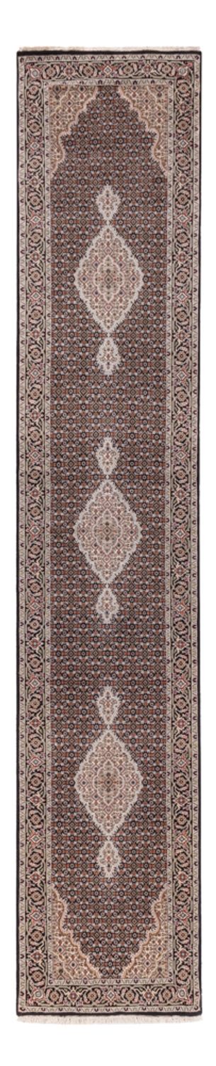 Løber Orientalsk tæppe - Tabriz - 406 x 82 cm - antracit