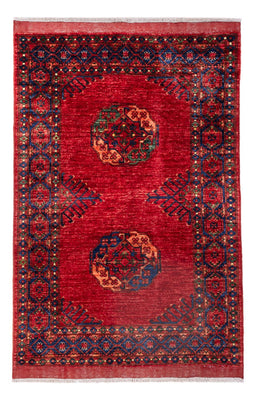 Afghansk tæppe - 183 x 122 cm - rød