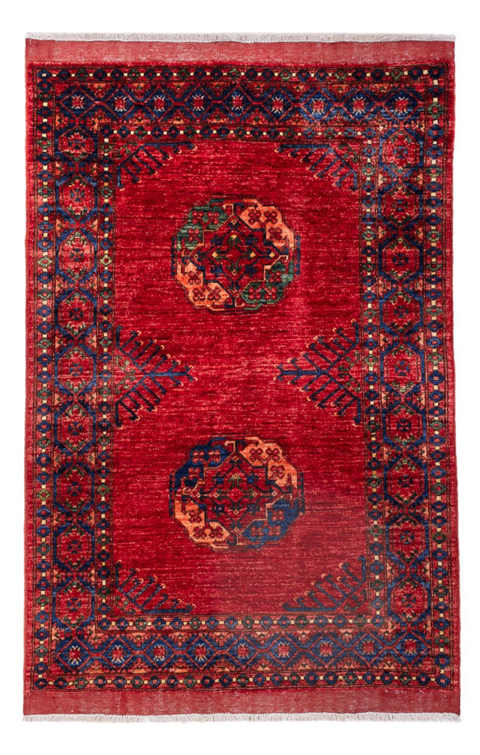 Afghansk tæppe - 183 x 122 cm - rød