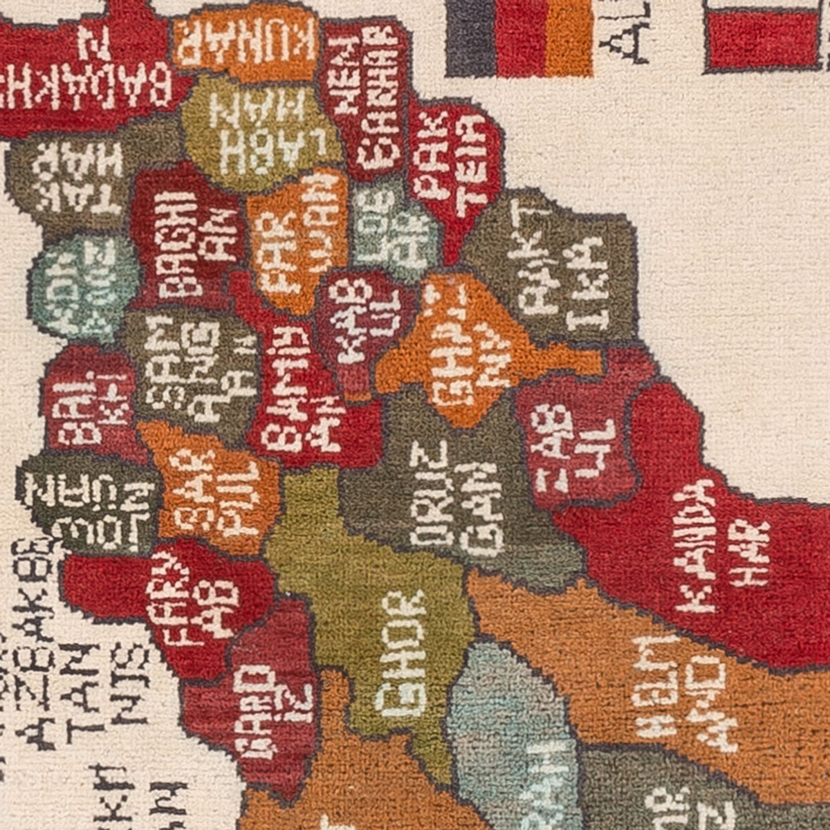 Afghansk tæppe - 104 x 71 cm - flerfarvet