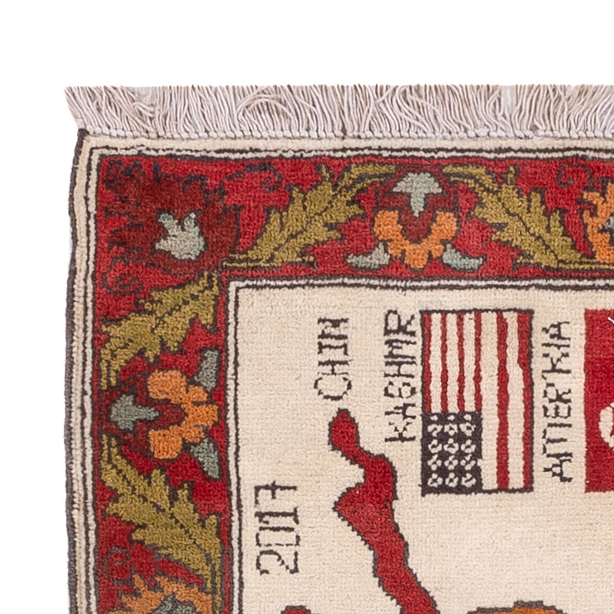 Afghansk tæppe - 104 x 71 cm - flerfarvet