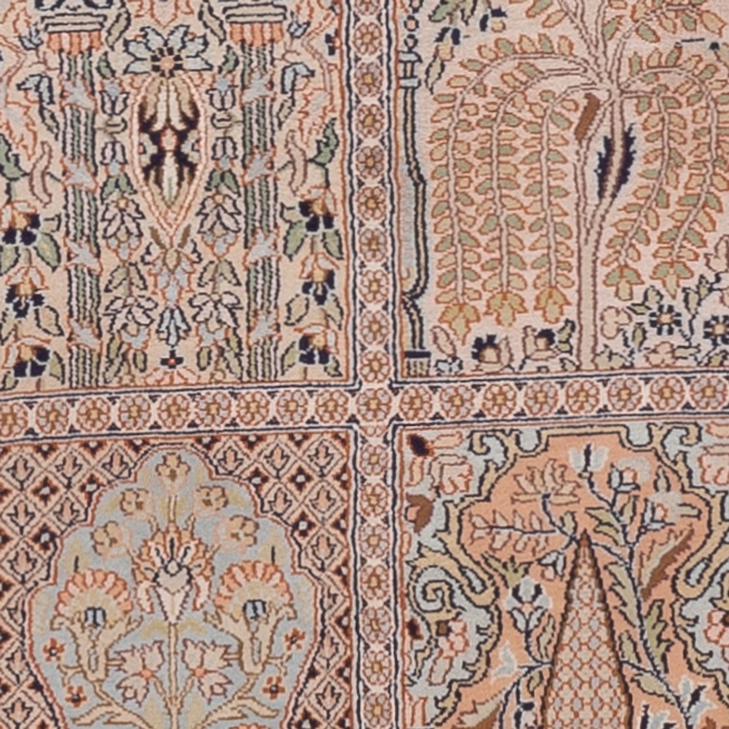 Løber Silketæppe - Kashmir Silk - 259 x 79 cm - mørk beige