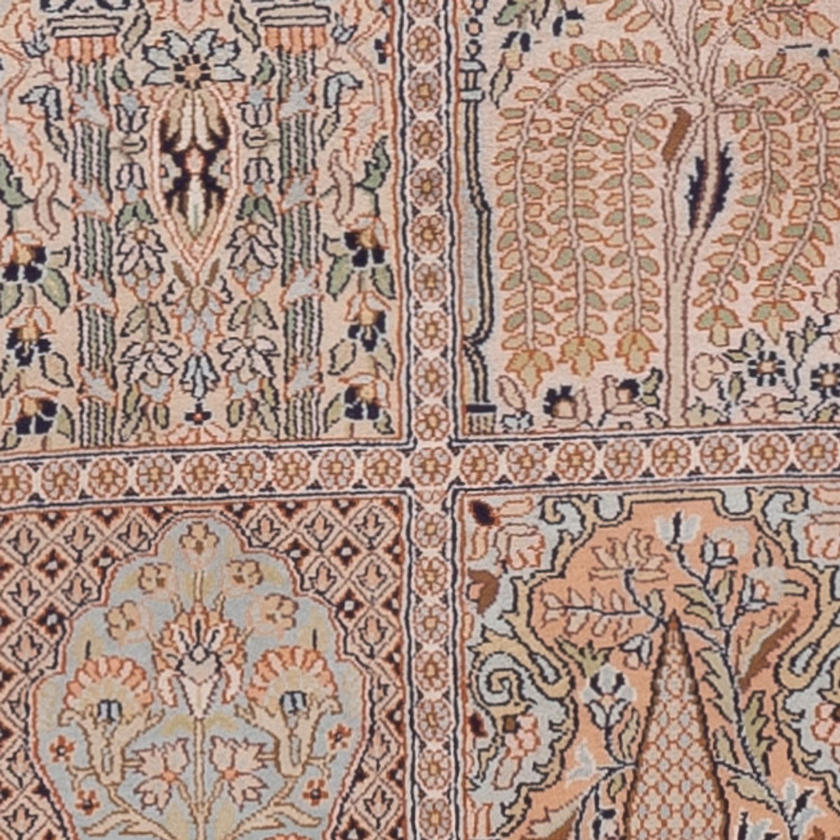Løber Silketæppe - Kashmir Silk - 259 x 79 cm - mørk beige