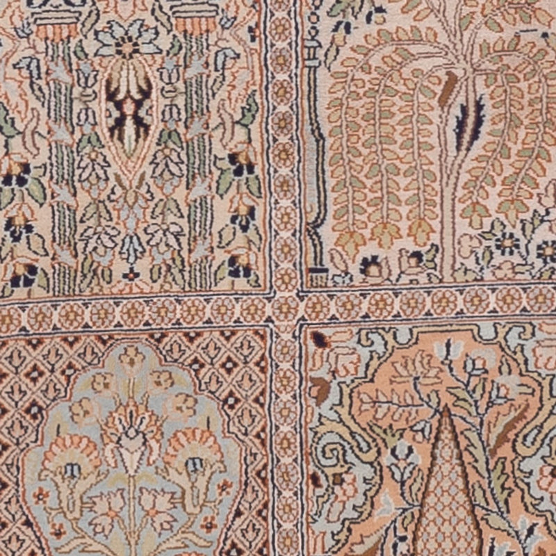 Løber Silketæppe - Kashmir Silk - 259 x 79 cm - mørk beige