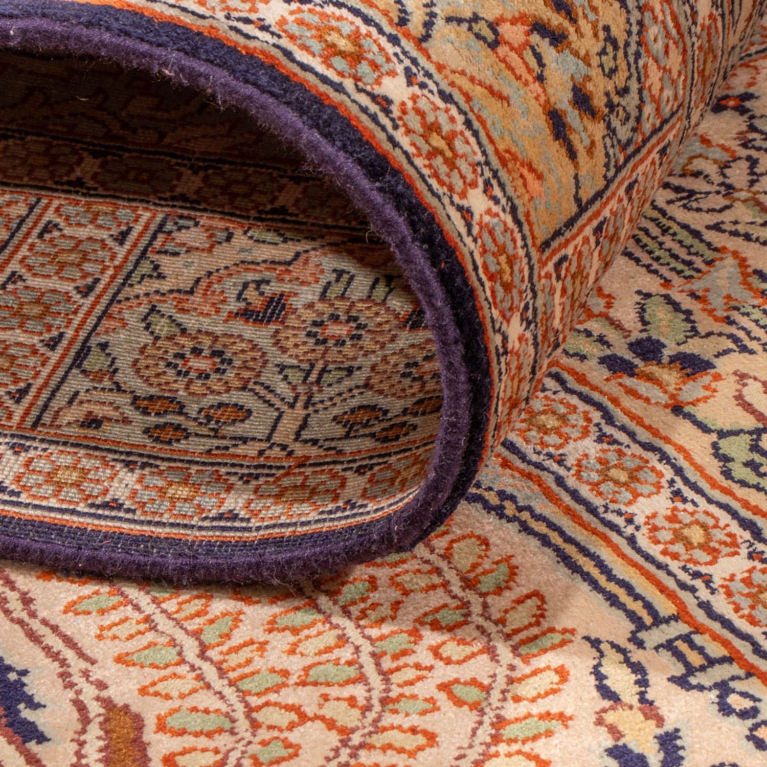 Løber Silketæppe - Kashmir Silk - 259 x 79 cm - mørk beige