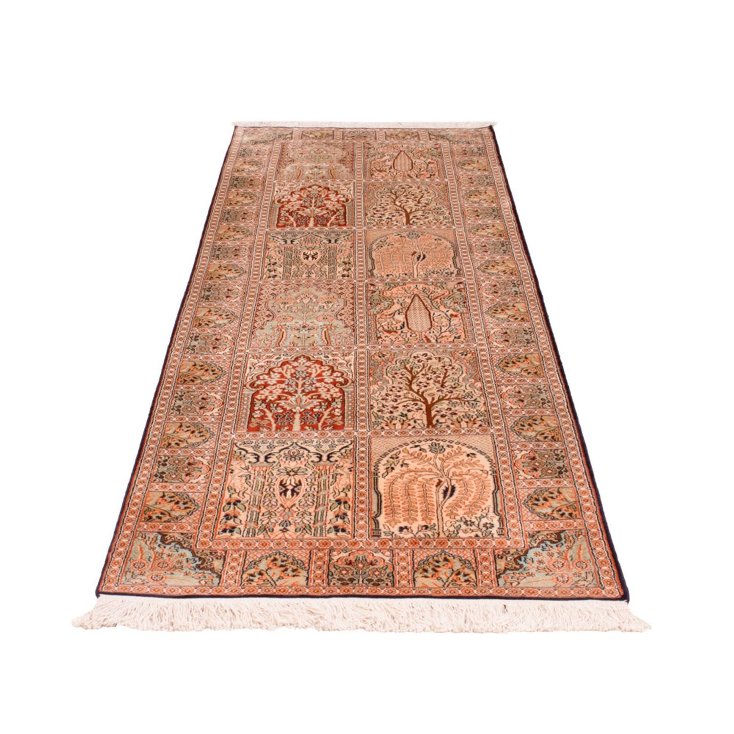 Løber Silketæppe - Kashmir Silk - 259 x 79 cm - mørk beige