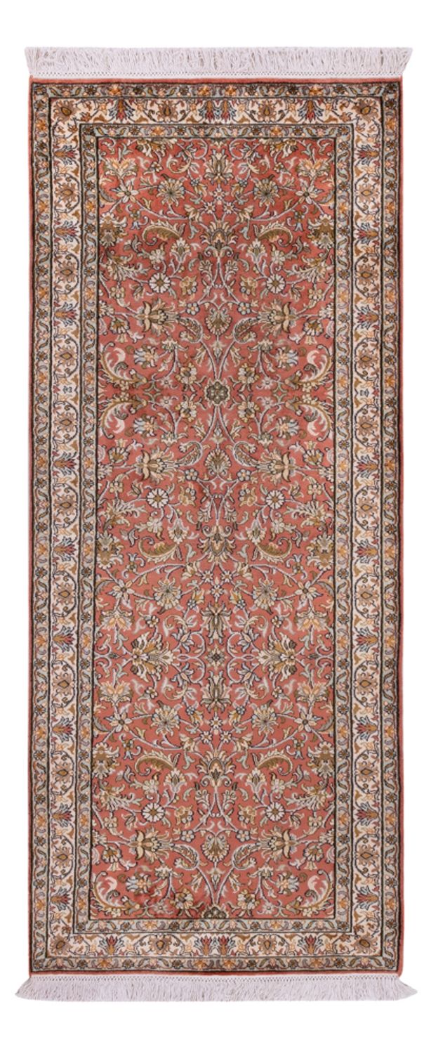 Løber Silketæppe - Kashmir Silk - 188 x 78 cm - lysrød