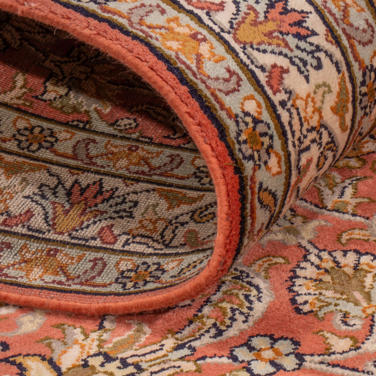 Løber Silketæppe - Kashmir Silk - 188 x 78 cm - lysrød