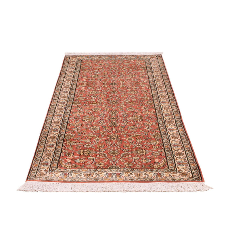 Løber Silketæppe - Kashmir Silk - 188 x 78 cm - lysrød