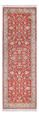 Løber Silketæppe - Kashmir Silk - 242 x 79 cm - rød