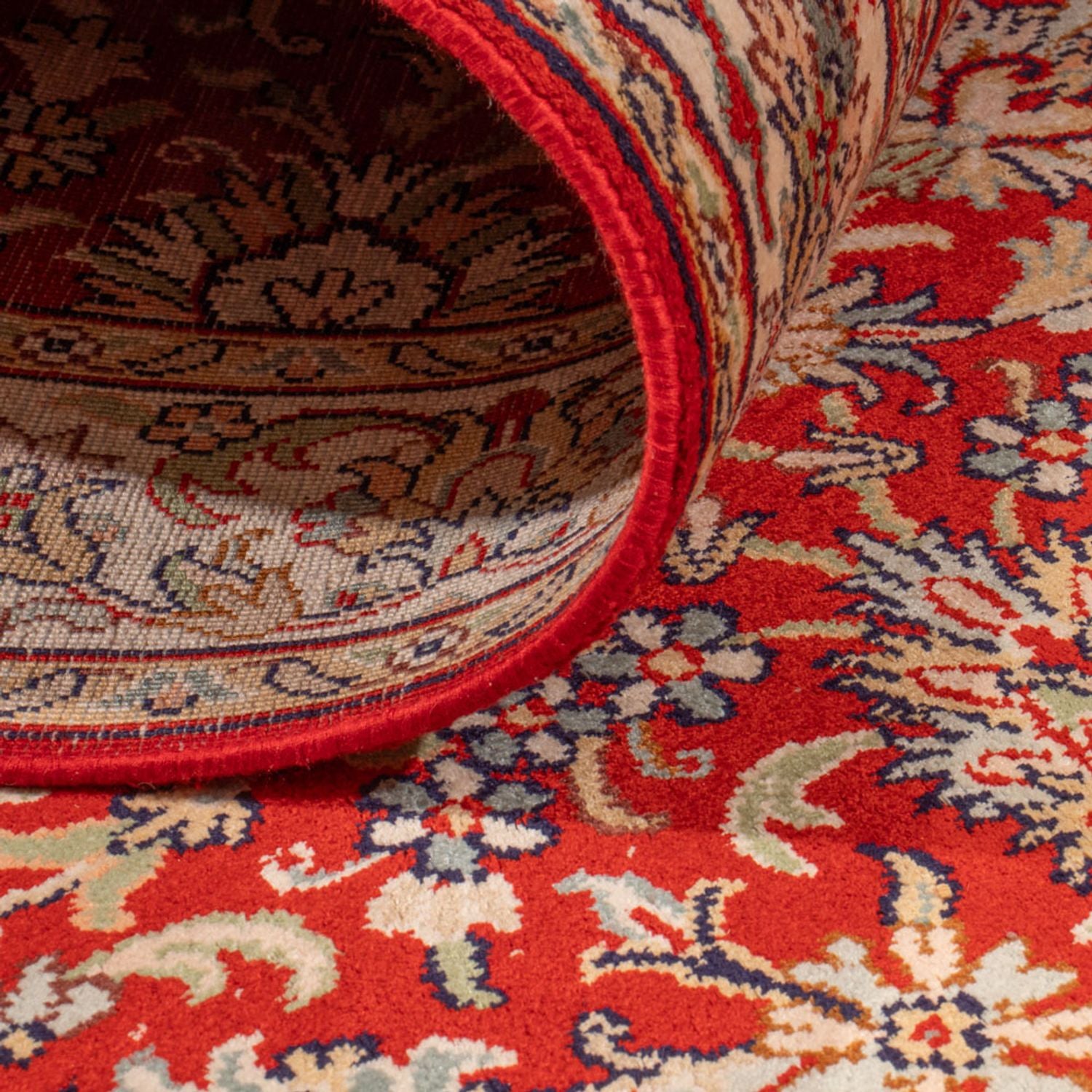 Løber Silketæppe - Kashmir Silk - 242 x 79 cm - rød