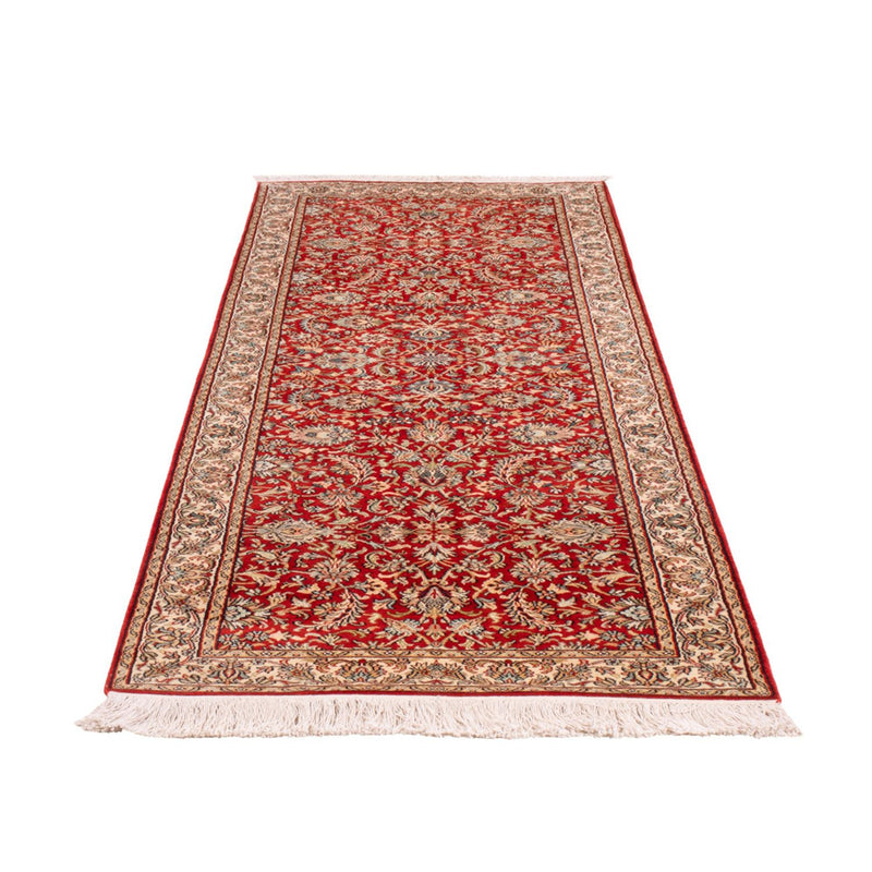 Løber Silketæppe - Kashmir Silk - 242 x 79 cm - rød
