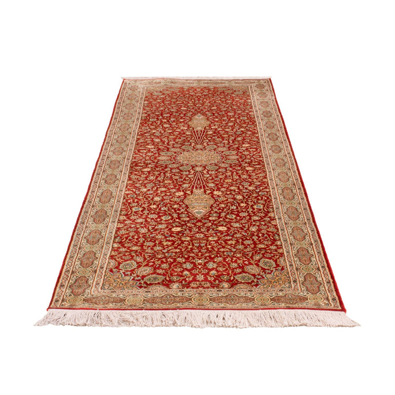 Løber Silketæppe - Kashmir Silk - 251 x 81 cm - rød