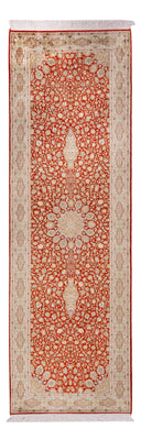 Løber Silketæppe - Kashmir Silk - 251 x 79 cm - rød