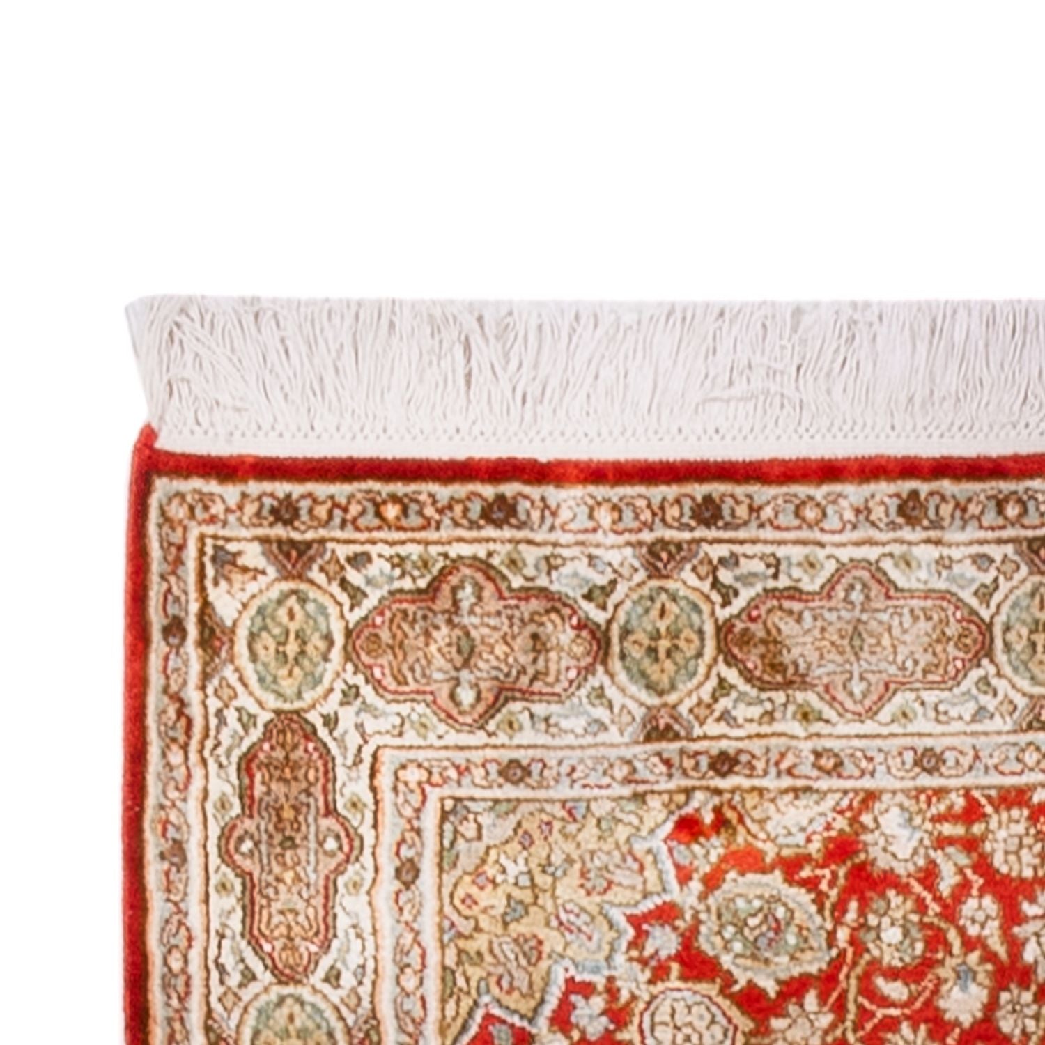 Løber Silketæppe - Kashmir Silk - 251 x 79 cm - rød