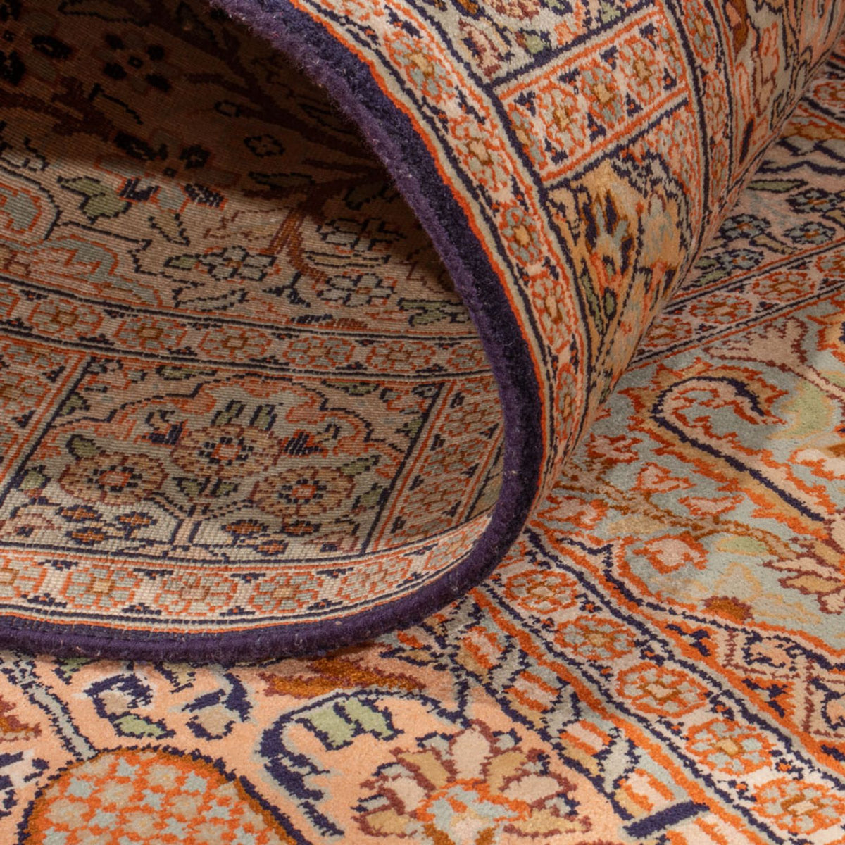 Løber Silketæppe - Kashmir Silk - 243 x 80 cm - mørk beige