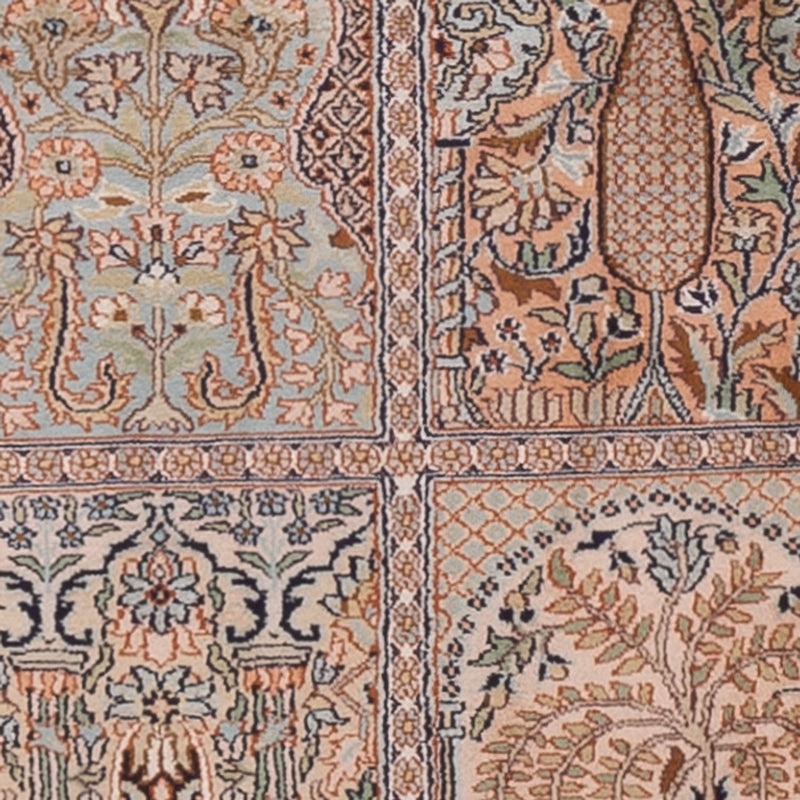 Løber Silketæppe - Kashmir Silk - 237 x 79 cm - mørk beige