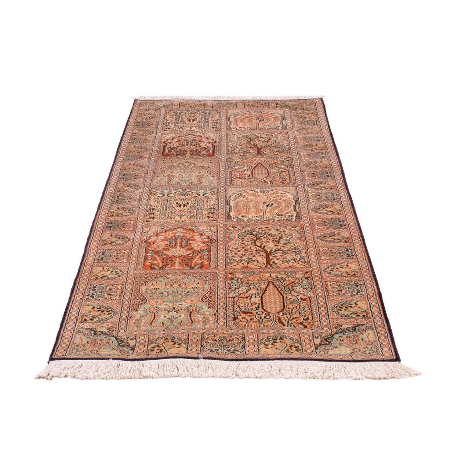 Løber Silketæppe - Kashmir Silk - 237 x 79 cm - mørk beige