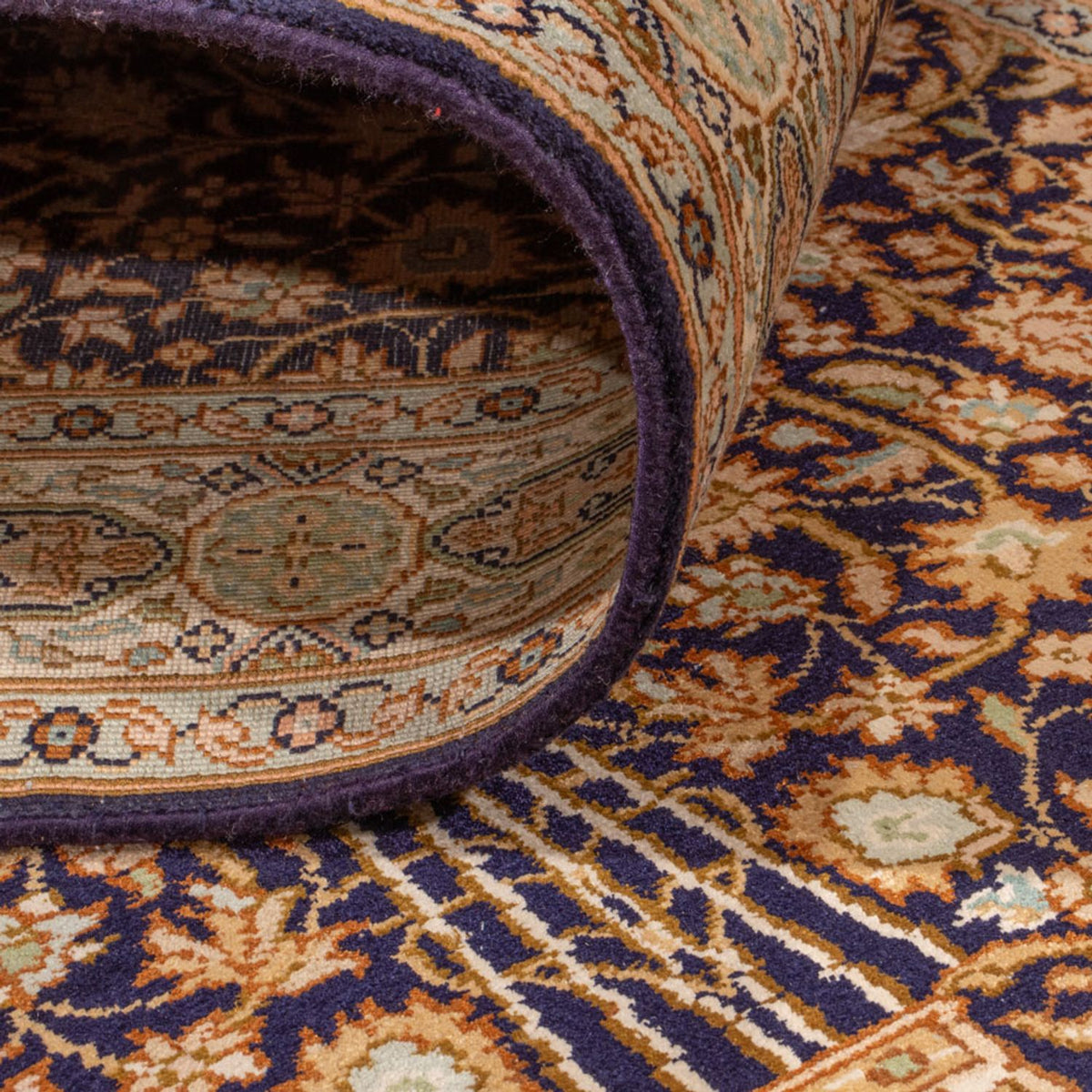 Løber Silketæppe - Kashmir Silk - 255 x 81 cm - mørk beige