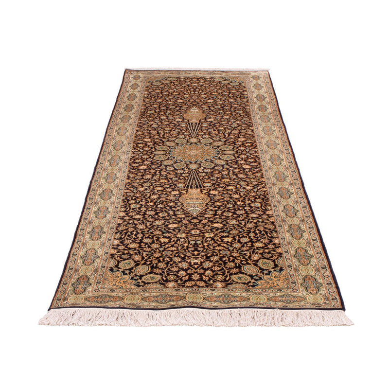 Løber Silketæppe - Kashmir Silk - 255 x 81 cm - mørk beige
