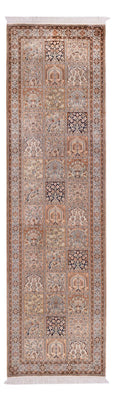 Løber Silketæppe - Kashmir Silk - 305 x 81 cm - mørk beige
