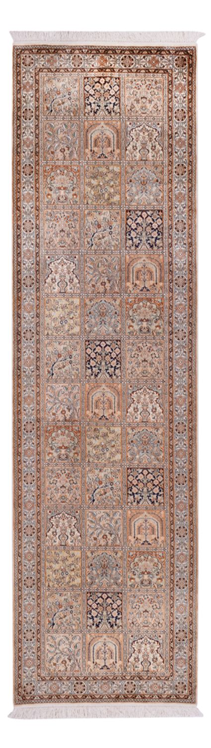 Løber Silketæppe - Kashmir Silk - 305 x 81 cm - mørk beige