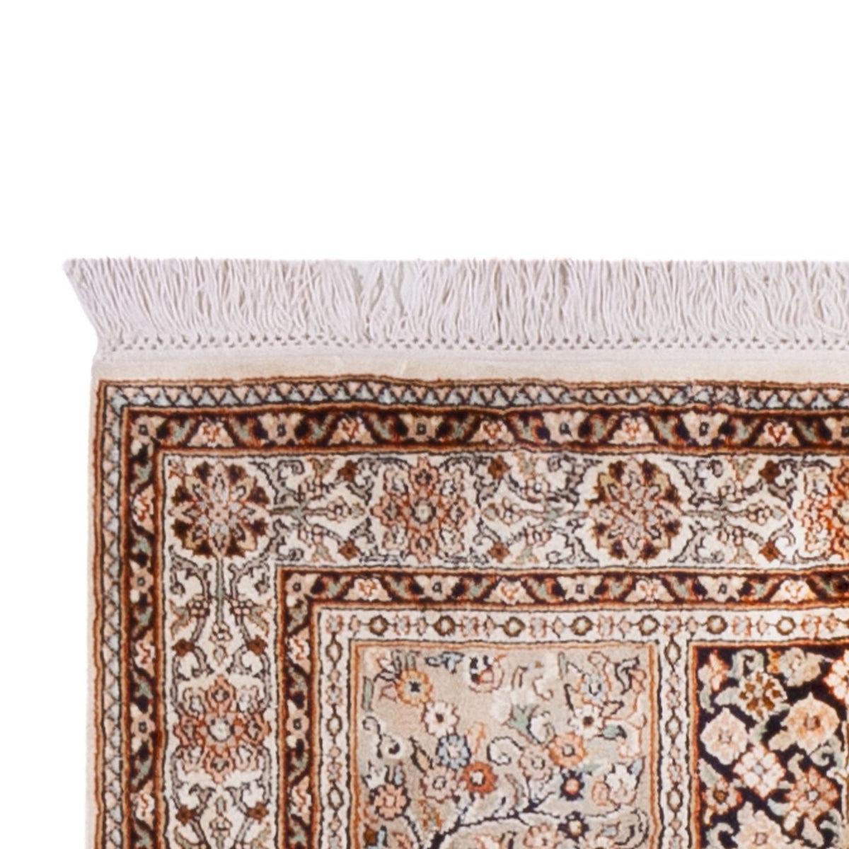 Løber Silketæppe - Kashmir Silk - 305 x 81 cm - mørk beige