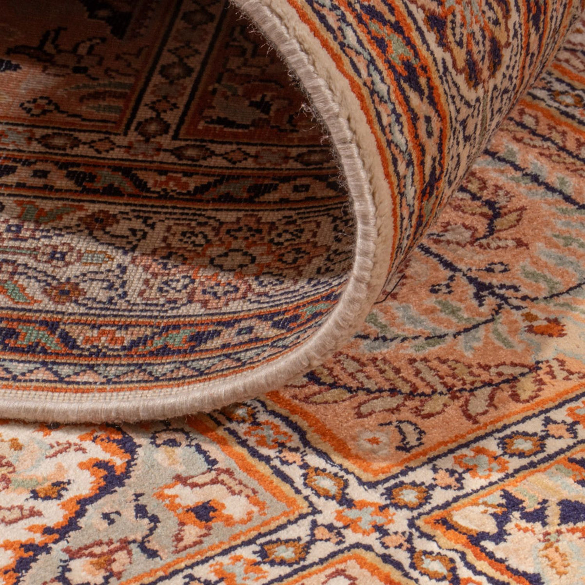 Løber Silketæppe - Kashmir Silk - 305 x 81 cm - mørk beige