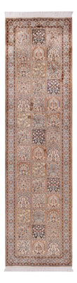 Løber Silketæppe - Kashmir Silk - 307 x 81 cm - mørk beige