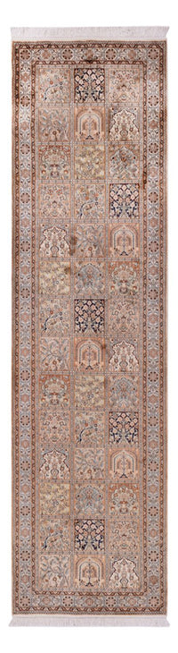 Løber Silketæppe - Kashmir Silk - 307 x 81 cm - mørk beige