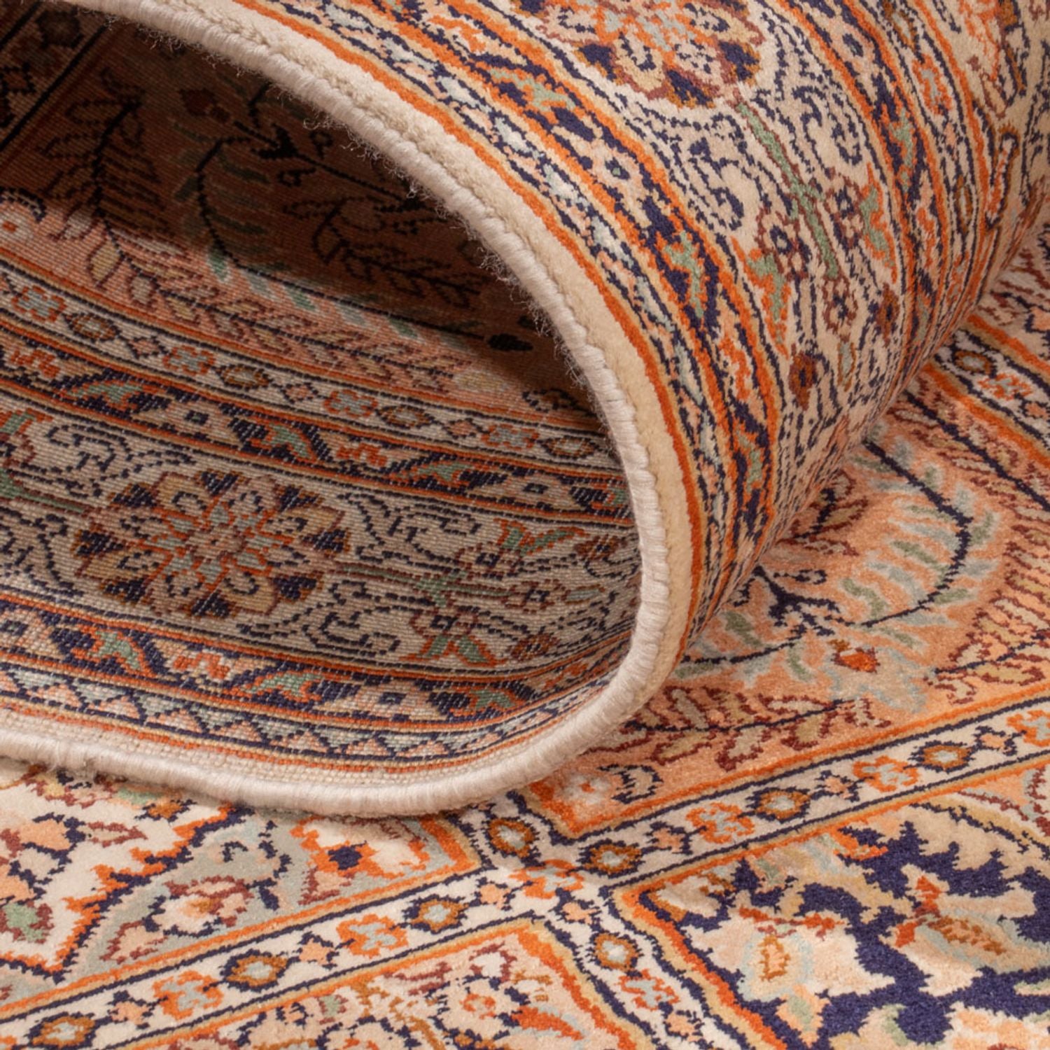 Løber Silketæppe - Kashmir Silk - 307 x 81 cm - mørk beige