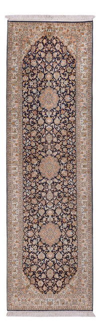 Løber Silketæppe - Kashmir Silk - 264 x 76 cm - mørk beige