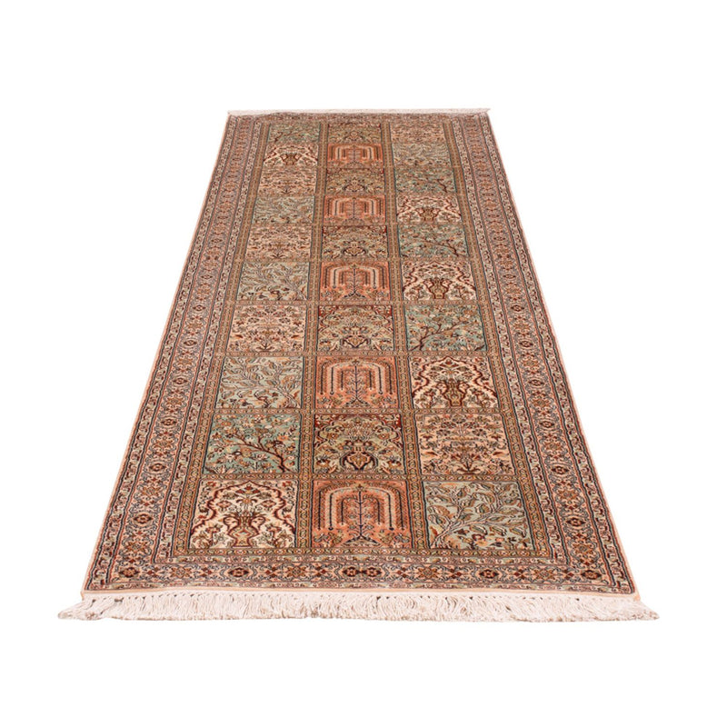 Løber Silketæppe - Kashmir Silk - 285 x 80 cm - mørk beige