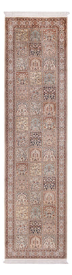 Løber Silketæppe - Kashmir Silk - 298 x 77 cm - mørk beige