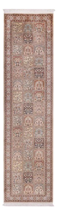 Løber Silketæppe - Kashmir Silk - 298 x 77 cm - mørk beige