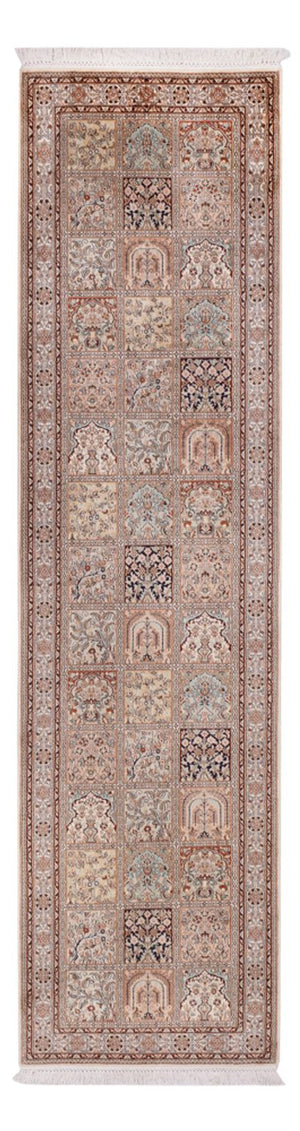 Løber Silketæppe - Kashmir Silk - 298 x 77 cm - mørk beige