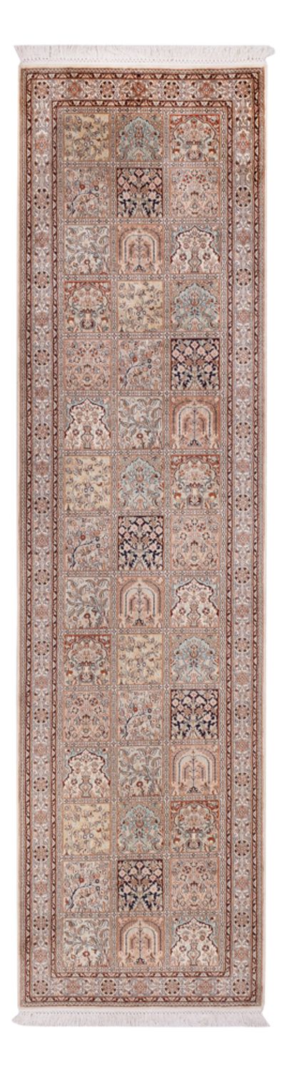 Løber Silketæppe - Kashmir Silk - 298 x 77 cm - mørk beige