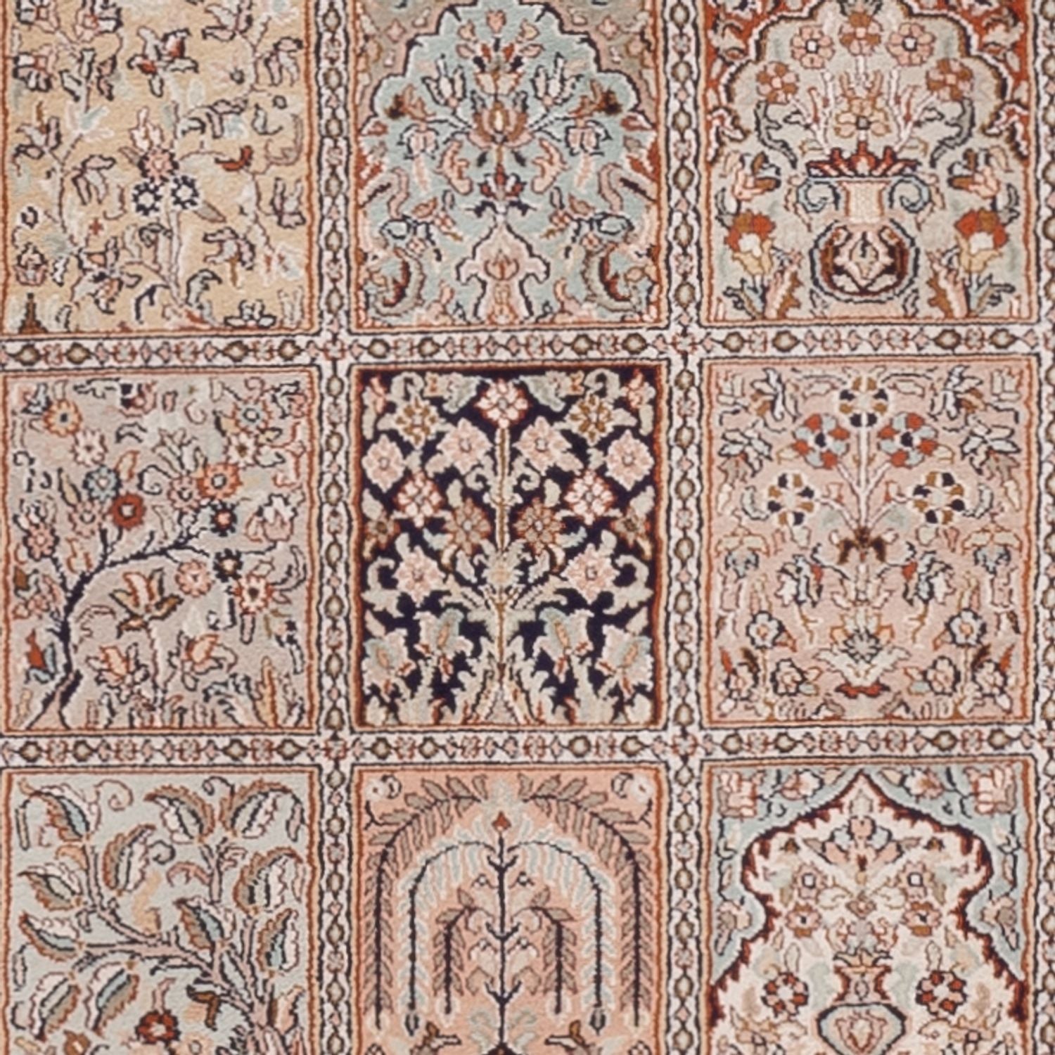 Løber Silketæppe - Kashmir Silk - 298 x 77 cm - mørk beige