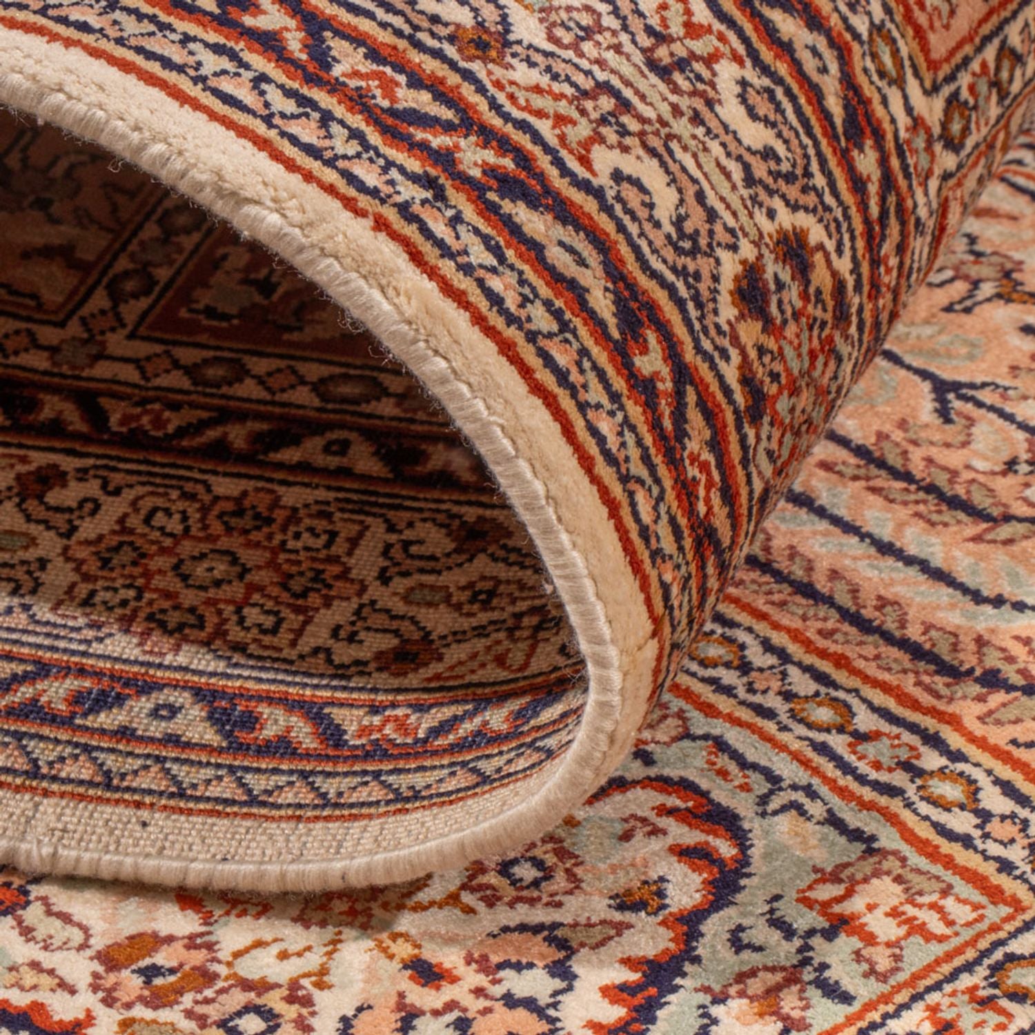 Løber Silketæppe - Kashmir Silk - 298 x 77 cm - mørk beige