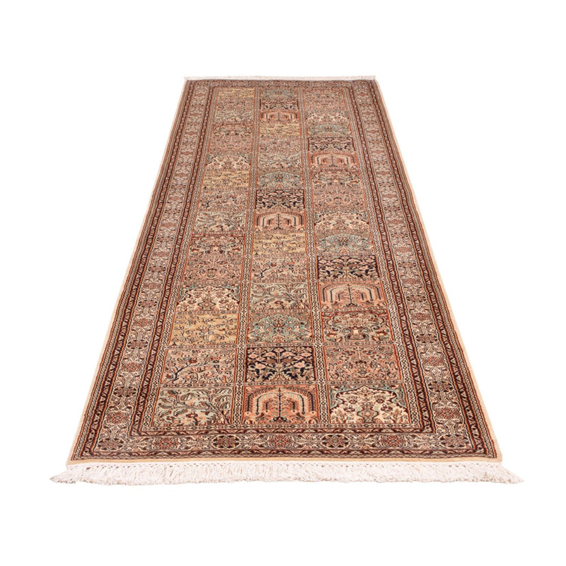 Løber Silketæppe - Kashmir Silk - 298 x 77 cm - mørk beige