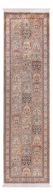 Løber Silketæppe - Kashmir Silk - 301 x 79 cm - mørk beige