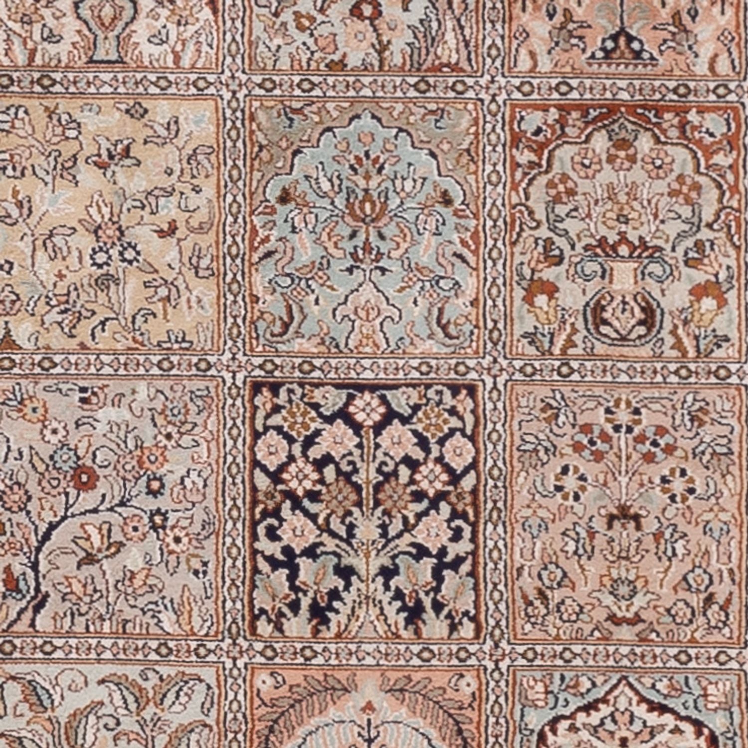Løber Silketæppe - Kashmir Silk - 301 x 79 cm - mørk beige