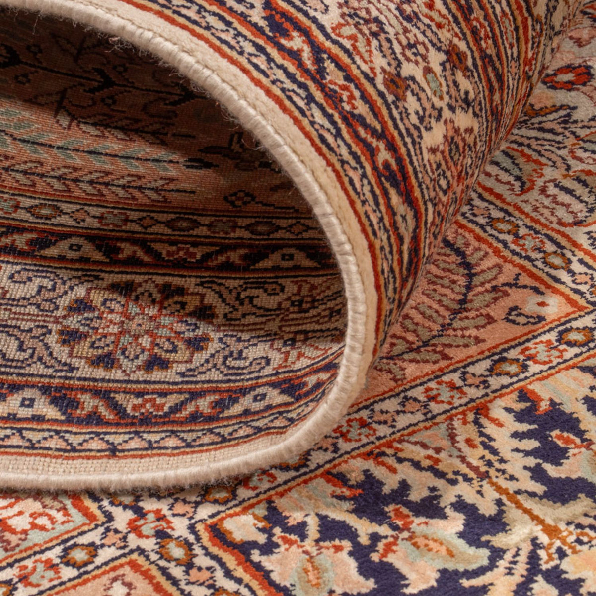 Løber Silketæppe - Kashmir Silk - 301 x 79 cm - mørk beige