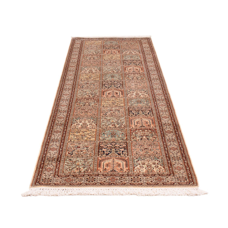 Løber Silketæppe - Kashmir Silk - 301 x 79 cm - mørk beige