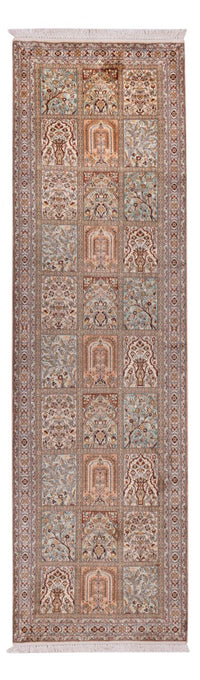 Løber Silketæppe - Kashmir Silk - 287 x 80 cm - mørk beige