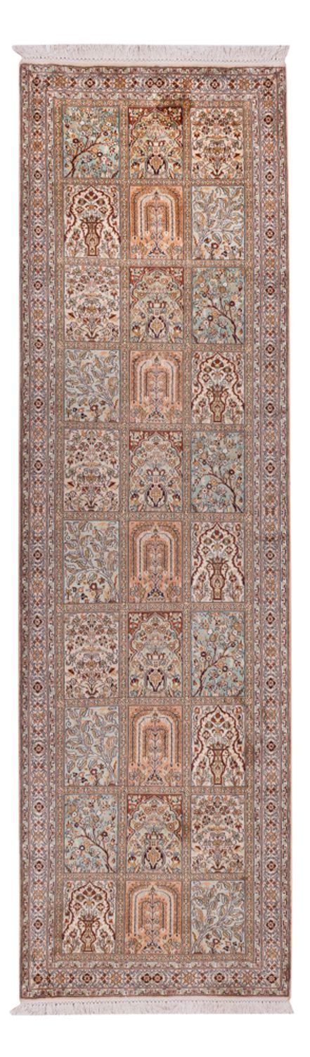 Løber Silketæppe - Kashmir Silk - 287 x 80 cm - mørk beige