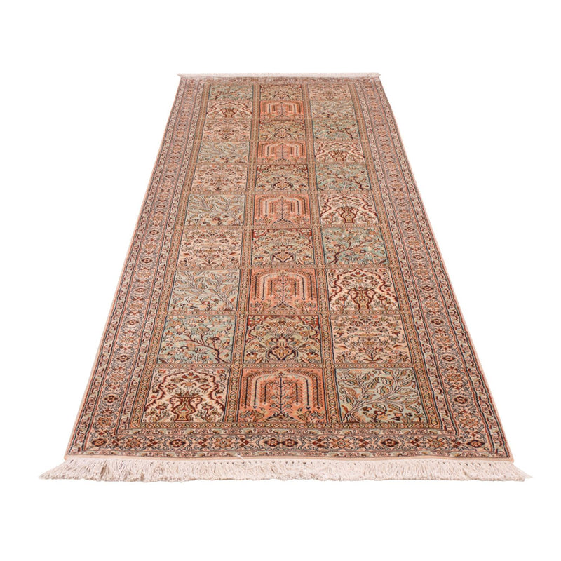 Løber Silketæppe - Kashmir Silk - 287 x 80 cm - mørk beige