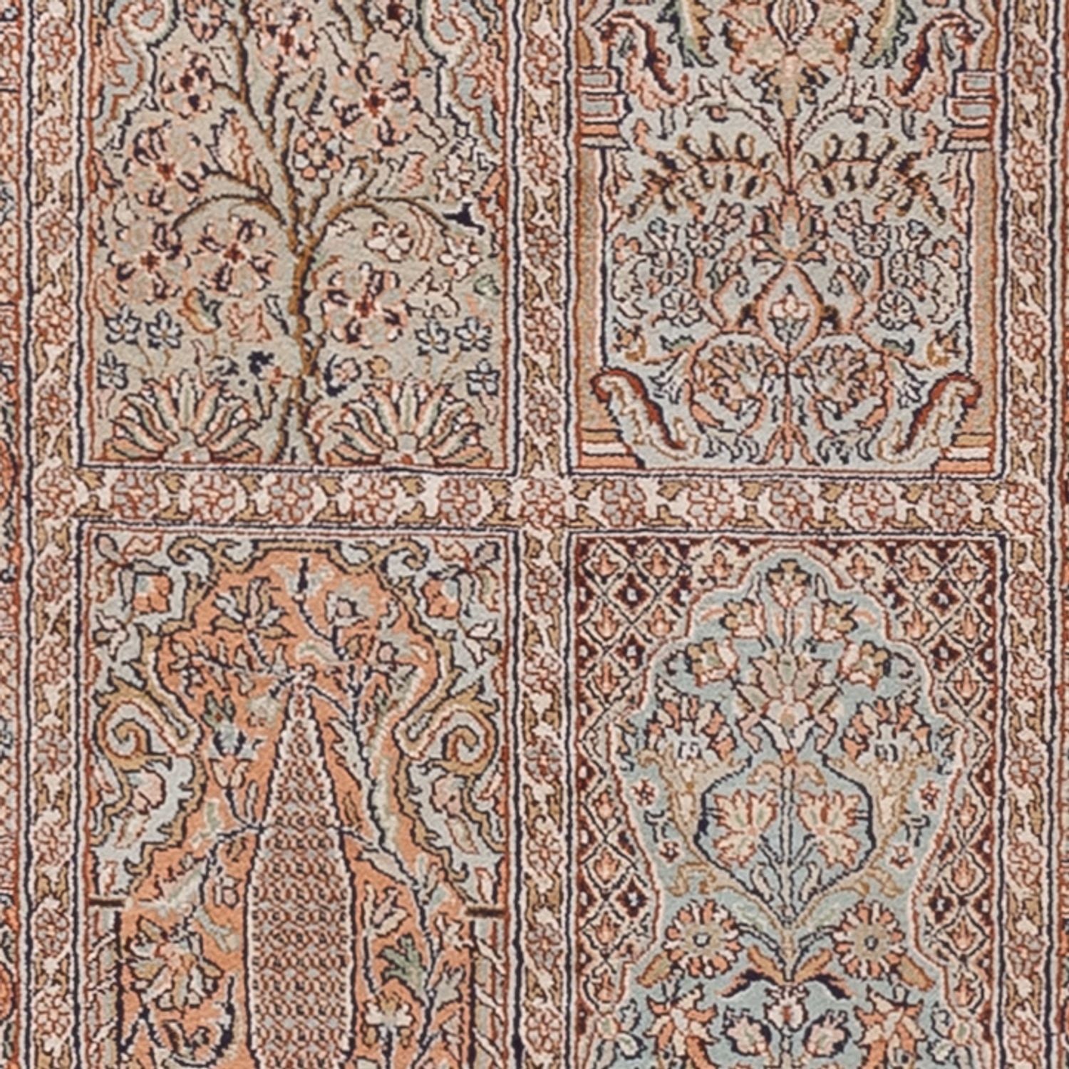 Løber Silketæppe - Kashmir Silk - 296 x 77 cm - mørk beige