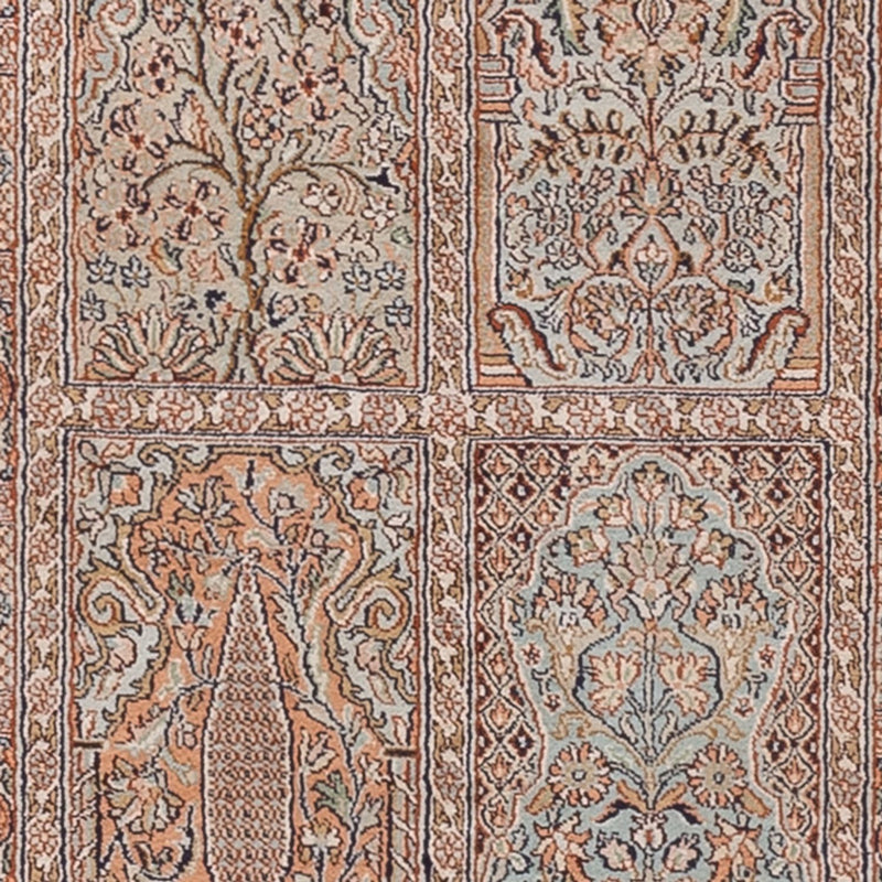 Løber Silketæppe - Kashmir Silk - 296 x 77 cm - mørk beige