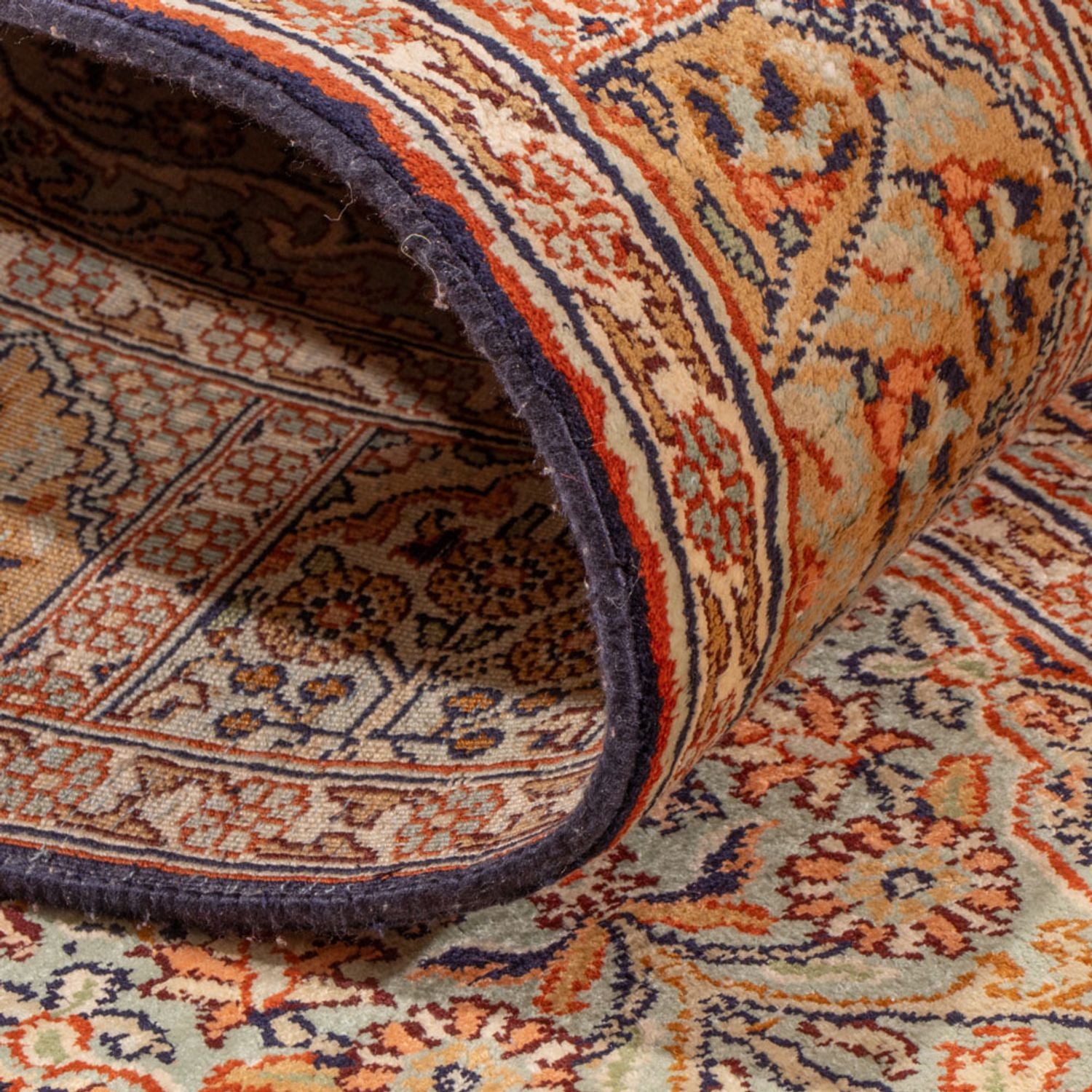 Løber Silketæppe - Kashmir Silk - 296 x 77 cm - mørk beige